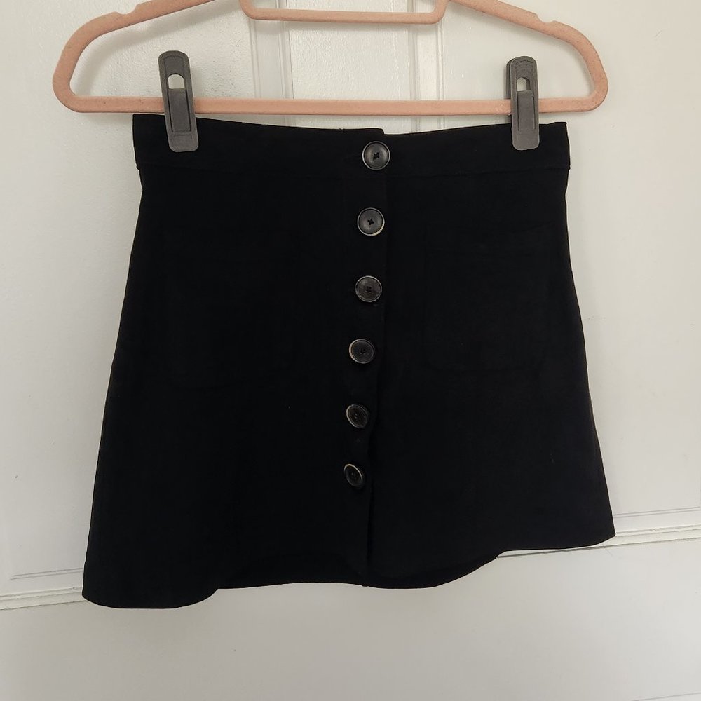 Zara Black Suede Mini Skirt